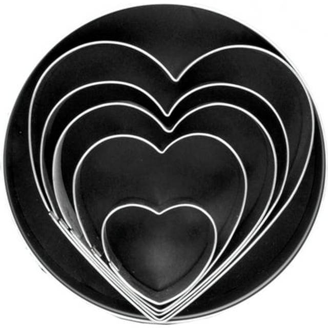 Fox Run Heart Shaped Cookie Cutters  5-Piece Set with Storage Tin Included  Stainless Steel