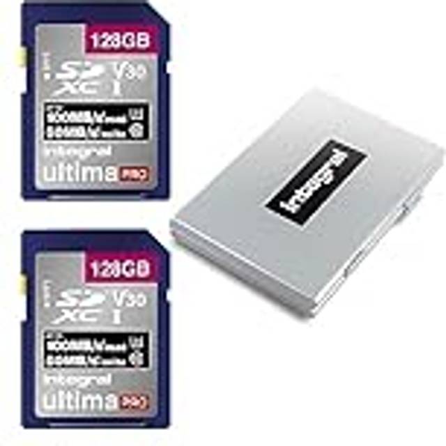 128GB SD Card 2-Pack 4K Ultra-HD Video Premium High Speed Memory Card SDXC Up to 100MB/s SDXC V50 UHS-I U3 Class 10 SD