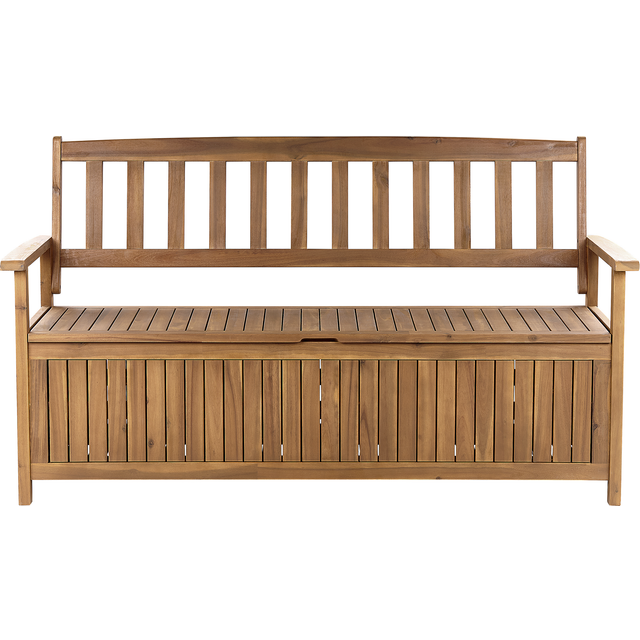 Rustic Outdoor Patio Storage Bench Solid Acacia Wood 160 cm Sovana