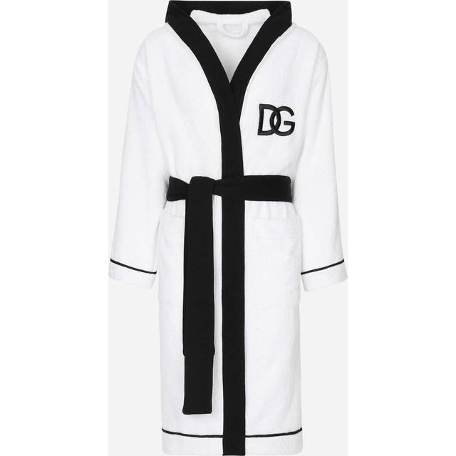Dolce & Gabbana Casa Terry Cotton Dg Logo Robe - S
