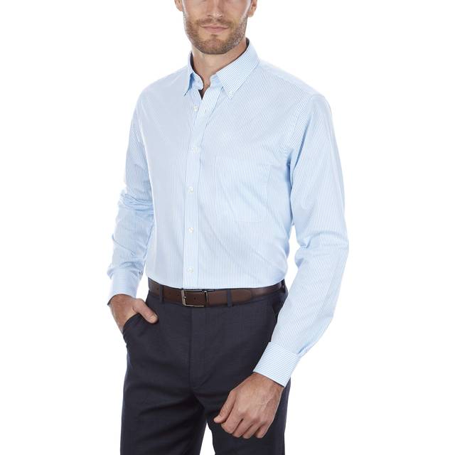 Van Heusen mens Regular Fit Pinpoint Stripe Dress Shirt  Periwinkle  1