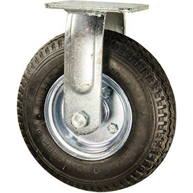 8 Inch Rigid Pneumatic Caster - Black Rubber Wheel - Heavy Duty Caster - 300 lbs. Capacity/Caster - Service Caster Brand