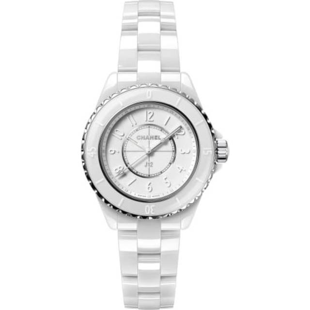 Chanel White Ceramic J12 H6345 Quartz Women's Wristwatch 33 mm
