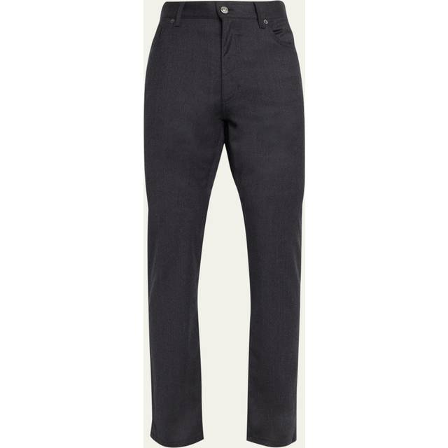 Pantalon Roccia en Laine Gris Foncé Délavé - 34