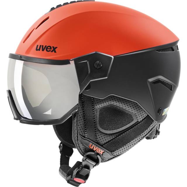 uvex instinct visor - skidhjälm för dam och herr - med visir - individuell storleksanpassning - fierce red - black matt - 53-55 cm