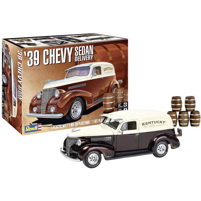 Level 4 Model Kit 1939 Chevrolet Sedan Delivery with Barrel Accessories 1/24 Scale Model by Revell