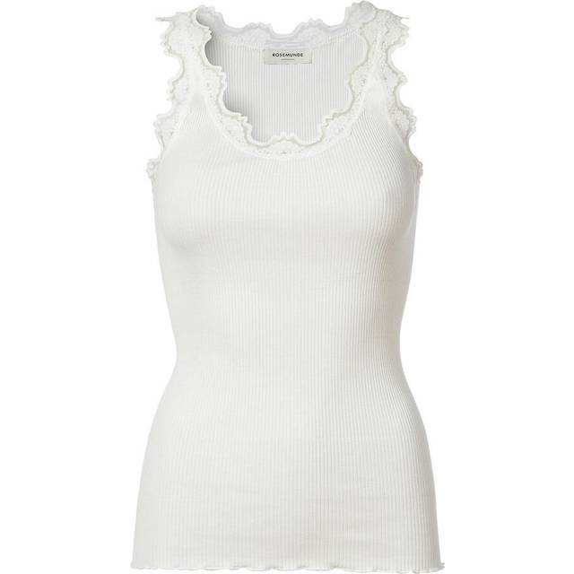 Rosemunde, Topp, Dam, XL, Bomull, Feminin Spetstopp - white (XL)