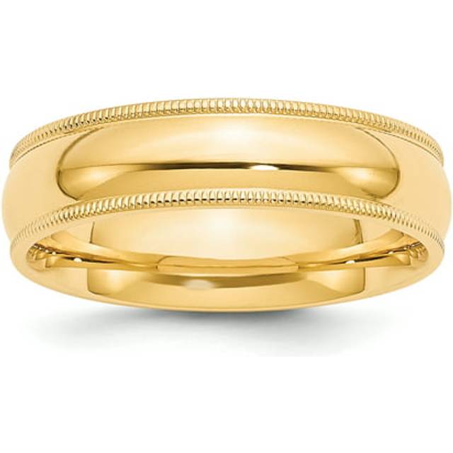 Quality Gold MC060-9.5 14K 6mm Yellow Gold Milgrain Comfort Fit Band - Size 9.5