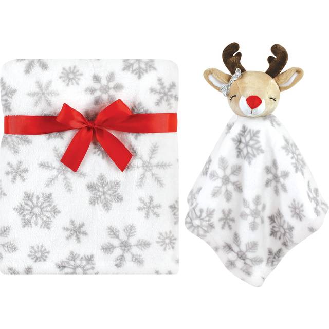 Hudson Baby Unisex Baby Plush Blanket with Security Blanket  Girl Rudolph  One Size