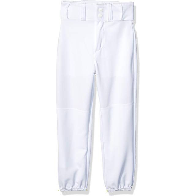 Alleson Athletic Boys Youth Elastic Bottom Baseball Pants  White  X-Large