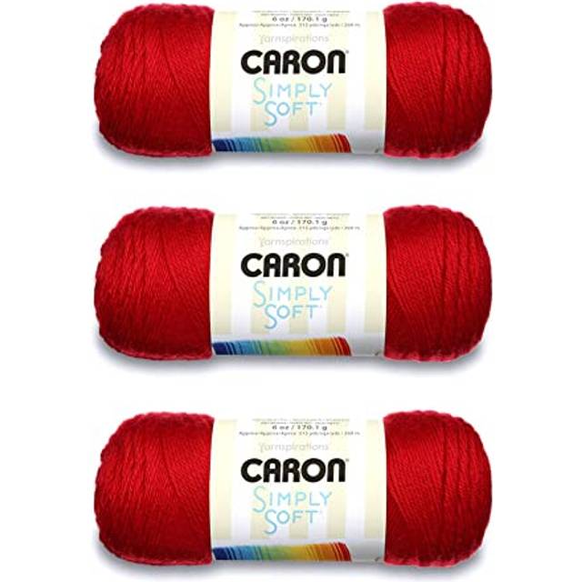 caron Simply Soft Harvest Red Yarn - 3 Pack of 170g6oz - Acrylic - 4 Medium (Worsted) - 315 Yards - Knittingcrochet