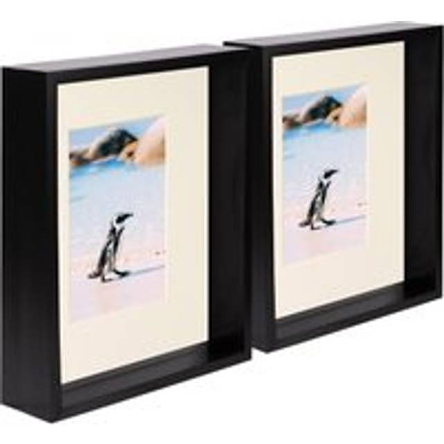 Nicola Spring - 8&#34; x 10&#34; 3D Deep Box Photo Frames - 4&#34; x 6&#34; Mount - Black (8&#34; x 10&#34;)