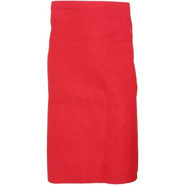 (One Size, Red) Dennys Adults Unisex Catering Waist Apron With Pocket (Pack of 2)