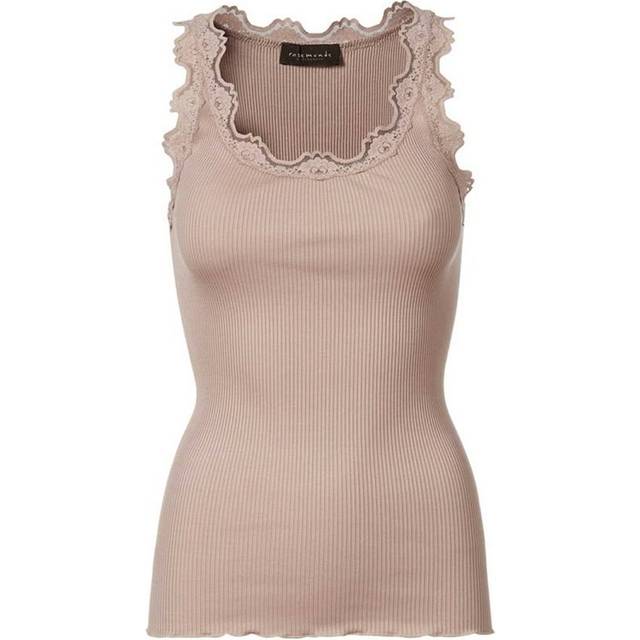 Rosemunde, Topp, Dam, XL, Bomull, Vintage Spets Top i Puder - beige (XL)