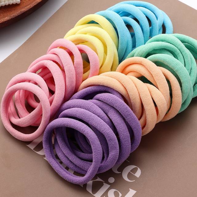 SHEIN 50pcs Girls Multicolor Elastic Hair Tie For Daily Life