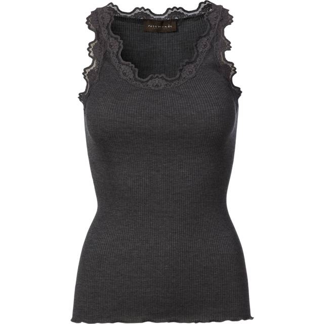 Rosemunde, Topp, Dam, S, Bomull, Spetsig Top med Feminin Kant - gray (S)