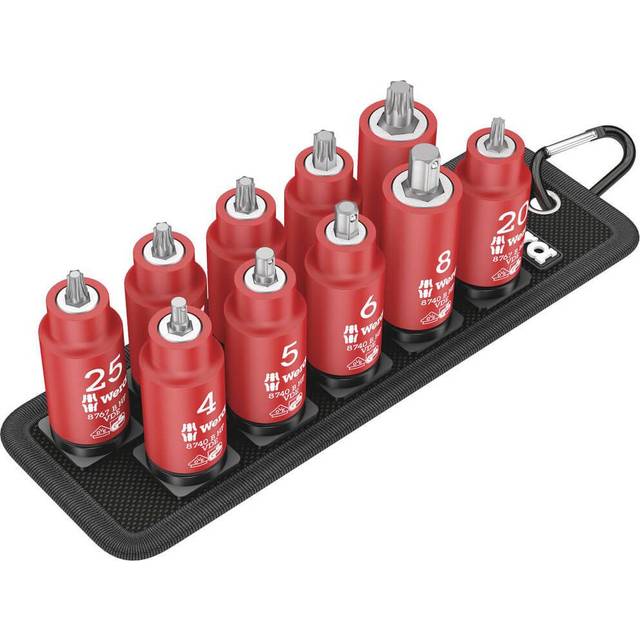 Wera 10 piece belt b vde 3/8" torx & hex bit holding function socket set,004930