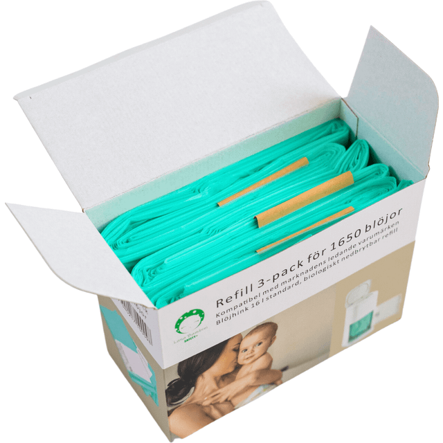 Luna Bambini 3-Pack Blöjhink Soppåsar Green One Size      Unisex