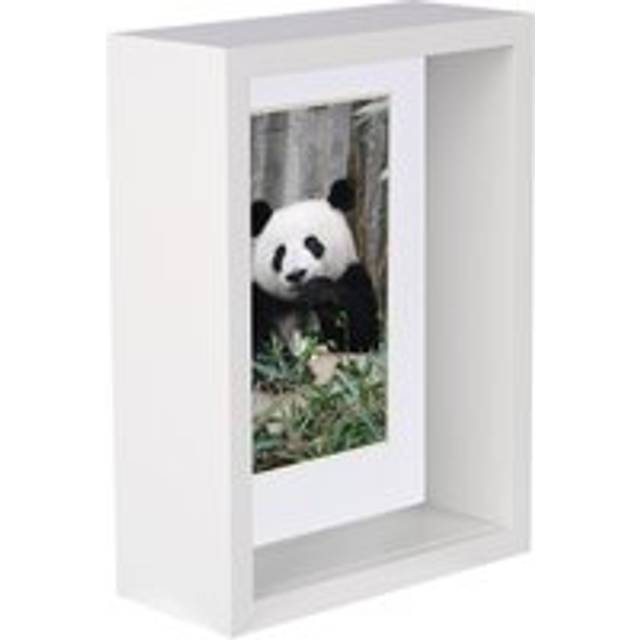 5" x 7" White 3D Deep Box Photo Frame - with 4" x 6" Mount - White Mount