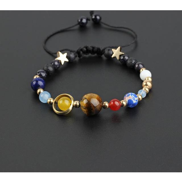 Fashionabla och populära sten- och stjärndekorarmband för män för smyckengåva och för en snygg look - Multifärgad (En-Storlek)