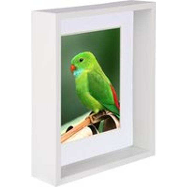 8" x 10" White 3D Deep Box Photo Frame - with 5" x 7" Mount - White Mount