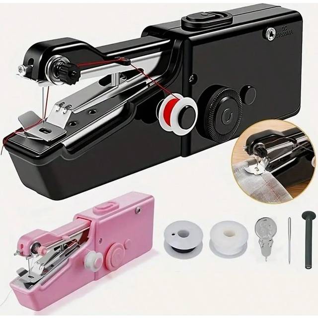 SHEIN 1PC Handheld Sewing Machine Mini Sewing Machines, Portable Sewing Machine Quick Handheld Stitch Tool For Fabric, Cloth, Clothing (Battery Not Included