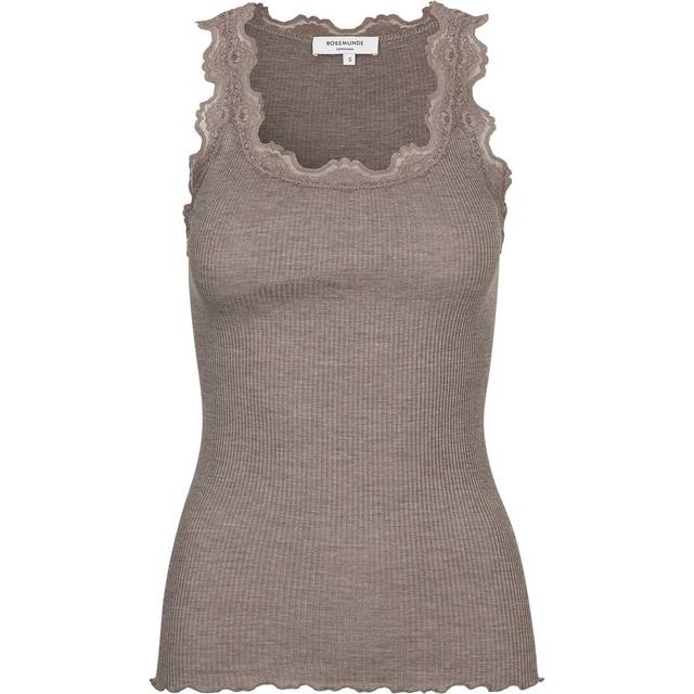 Rosemunde, Topp, Dam, XL, Bomull, Feminin Spetstopp i Mellanbrun - brown (XL)