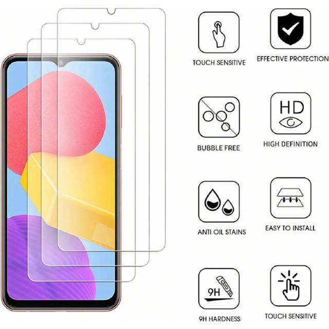 SHEIN 3PCS Tempered Glass Compatible With Samsung A54 A13 A34 A12 A53 A14 A71 A52 A23 A32 A73 A50 A33 A22 5G Easy Install High-Definition Clear, Bubble-Free