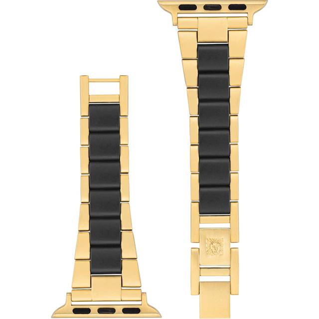 Anne Klein Women's Consider It Plastic Link Bracelet for Apple Watch® in Black/Gold Tone size 38/40/41mm