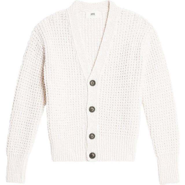 AMI Paris Off-White Button Cardigan - NATURAL WHITE/168 - XS
