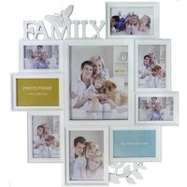 LARGE WHITE BUTTERFLY LEAF WALL HANGING FAMILY PHOTO FRAME MULTI PICTURE HOLDER