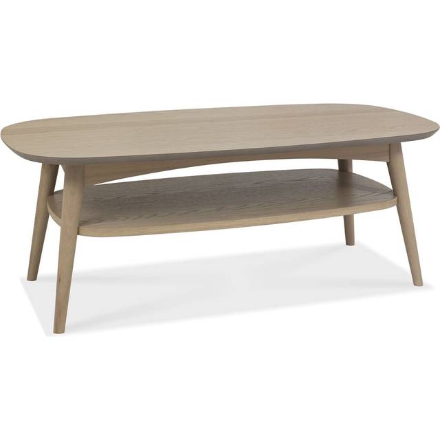 Tuska Scandi Oak Coffee Table With Shelf, Brown