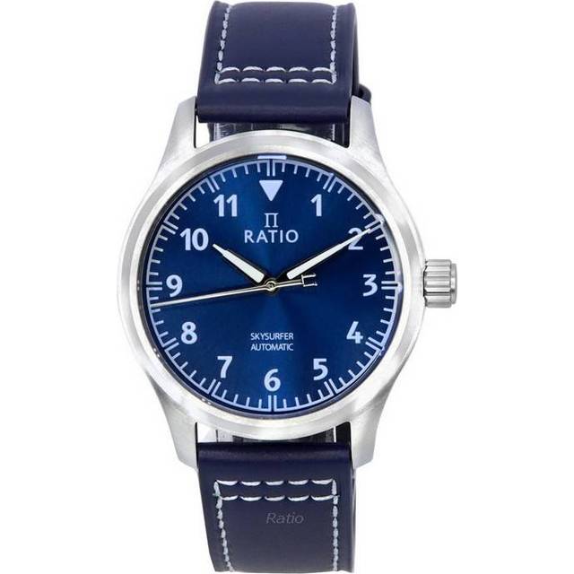 Ratio Skysurfer Pilot Blue Sunray Dial Leather Automatic RTS302 200M Men's Watch