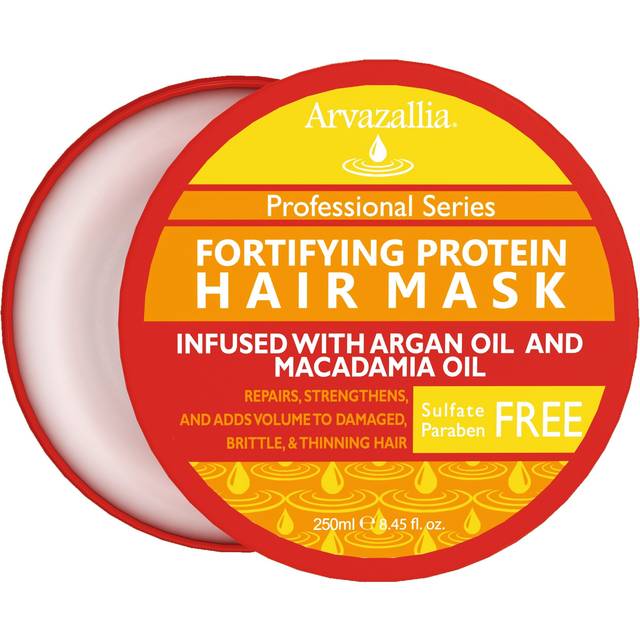Fortifying Protein Hair Mask and Deep Conditioner with Argan Oil and Macadamia Oil By Arvazallia - Hair Repair Treatment for Damaged , Brittle , or Th