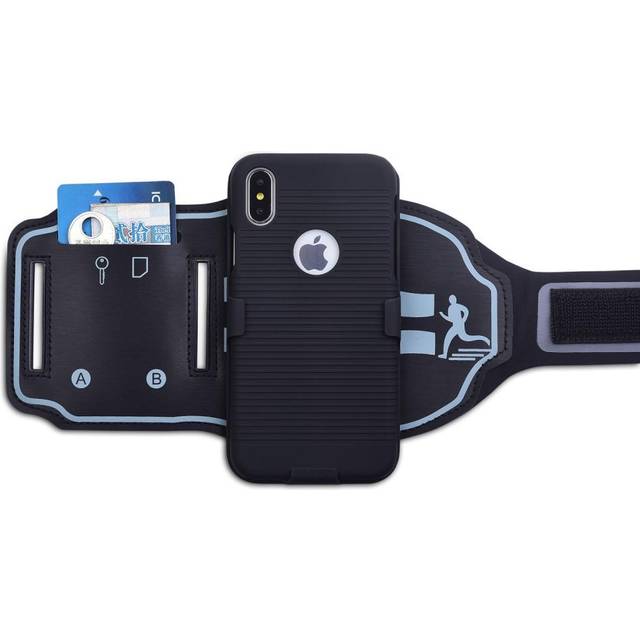 iPhone X / Xs armband m. Avtagbart skal Svart