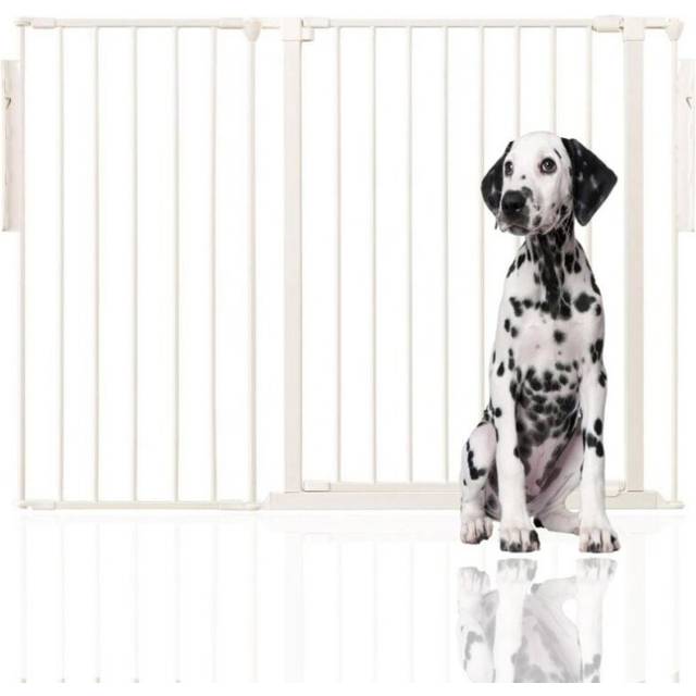 (White, Upto 118cm (105cm Tall)) Bettacare Multi Panel Metal Pet Barrier