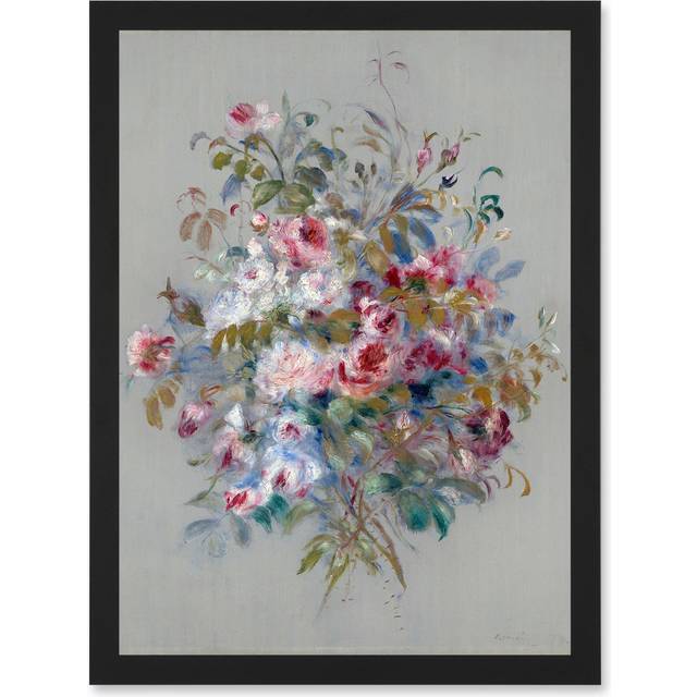 Renoir Bouquet Of Roses 1879 Painting Artwork Framed Wall Art Print A4 - Black - One Size