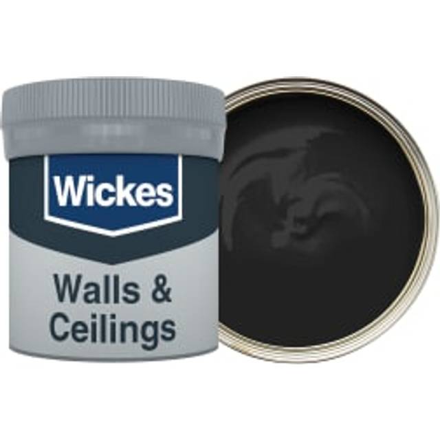 Wickes Vinyl Matt Emulsion Paint Tester Pot - Midnight Black No.255 - 50ml