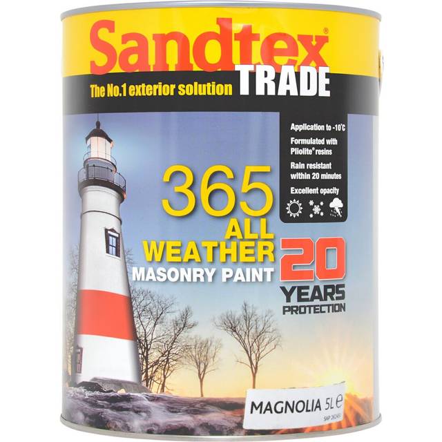 Sandtex Trade 365 All Weather Masonry Paint, Magnolia 5L