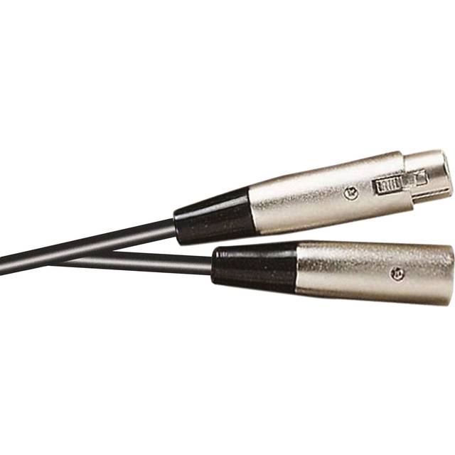 Standard 3 pin xlr line socket to 3 pin xlr line plug screened lead 1m - black