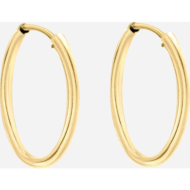 Örhängen 9k guld - rörformade hoops, 15 mm
