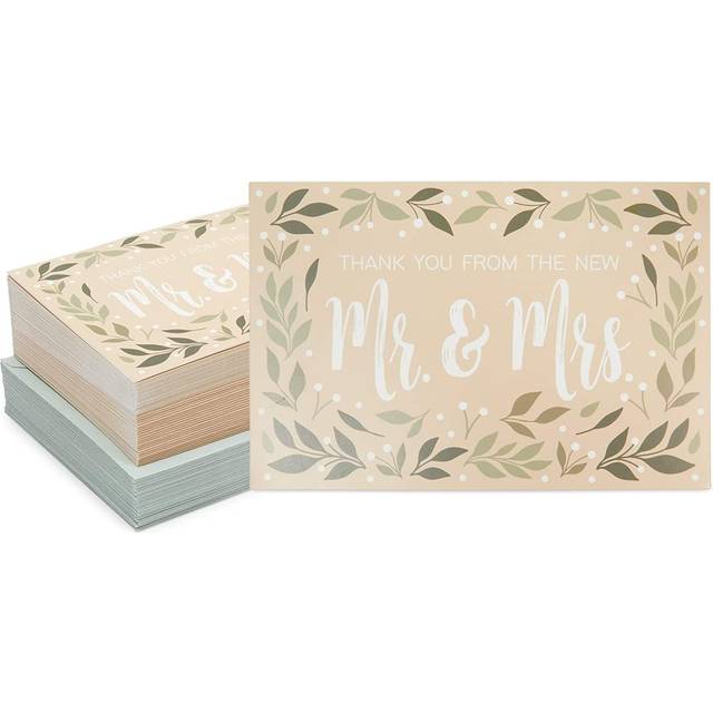 Paper Junkie 48 Pack From the New Mr and Mrs Wedding Thank You Cards w