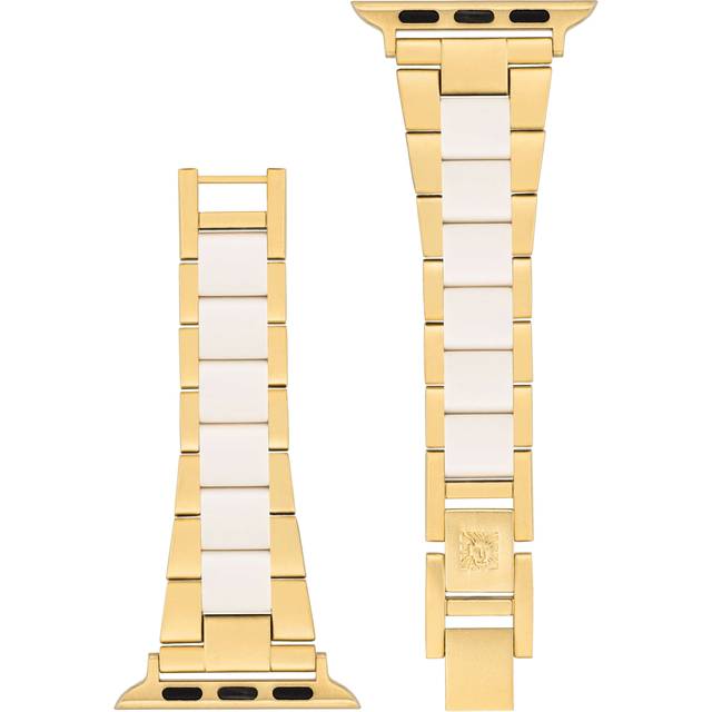 Anne Klein Women's Consider It Plastic Link Bracelet for Apple Watch® in White/Gold Tone size 38/40/41mm