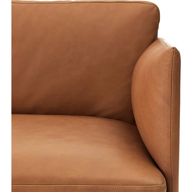Muuto - Outline Sofa Chaise Longue Left, Silk Leather Black - Divansoffor - Anderssen & Voll - Svart