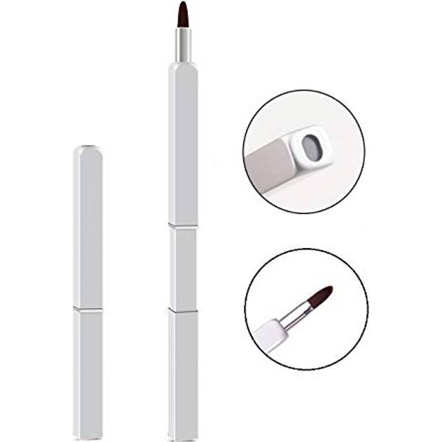 Exquisite Professional Lip Brush Applicators-Retractable Lipstick Brushes- Lipstick Gloss Makeup Brush Tool For Women and Girls (Silver)