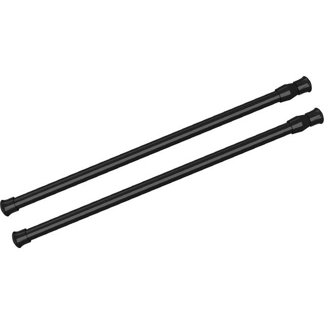 2Pcs Spring Tension Curtain Rod 28-48 Inches Adjustable Expandable Pressure Black Curtain Tension Rods For Kitchen  Bathroom  Window Home