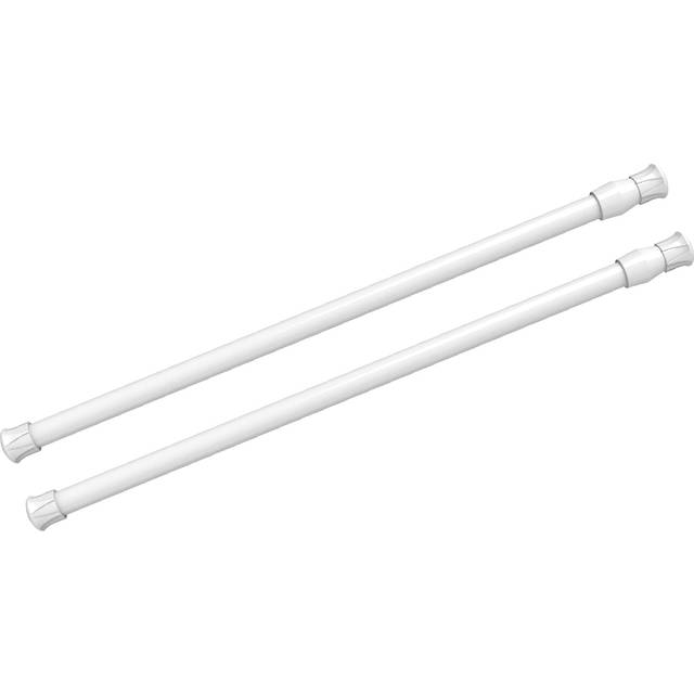2Pcs Spring Tension Curtain Rod  Use Range 28 to 48inch White  Adjustable Small Tension Rods Spring Loaded Curtain Rods No Dri