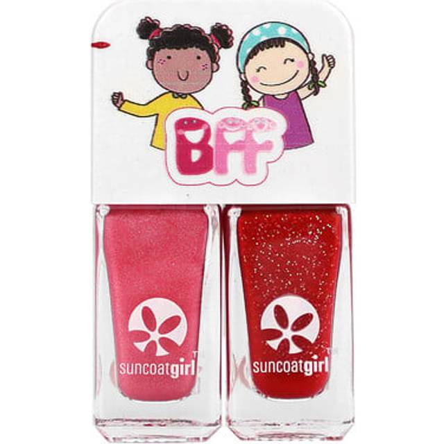 Suncoat Girl Sweeties Nail Polish Duo Bright Pink Pale Pink Glitter