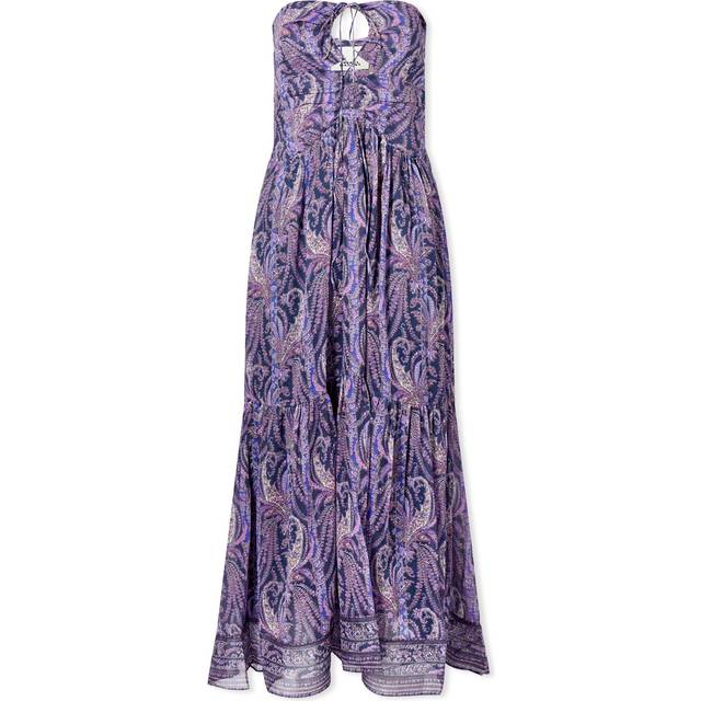 Isabel Marant Birona cotton and silk midi dress - blue (UK 12)