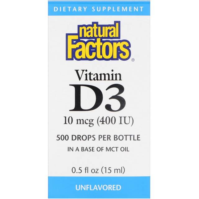 Natural Factors  Vitamin D3 Drops for Kids  Unflavored  0.5 fl oz (15 ml)